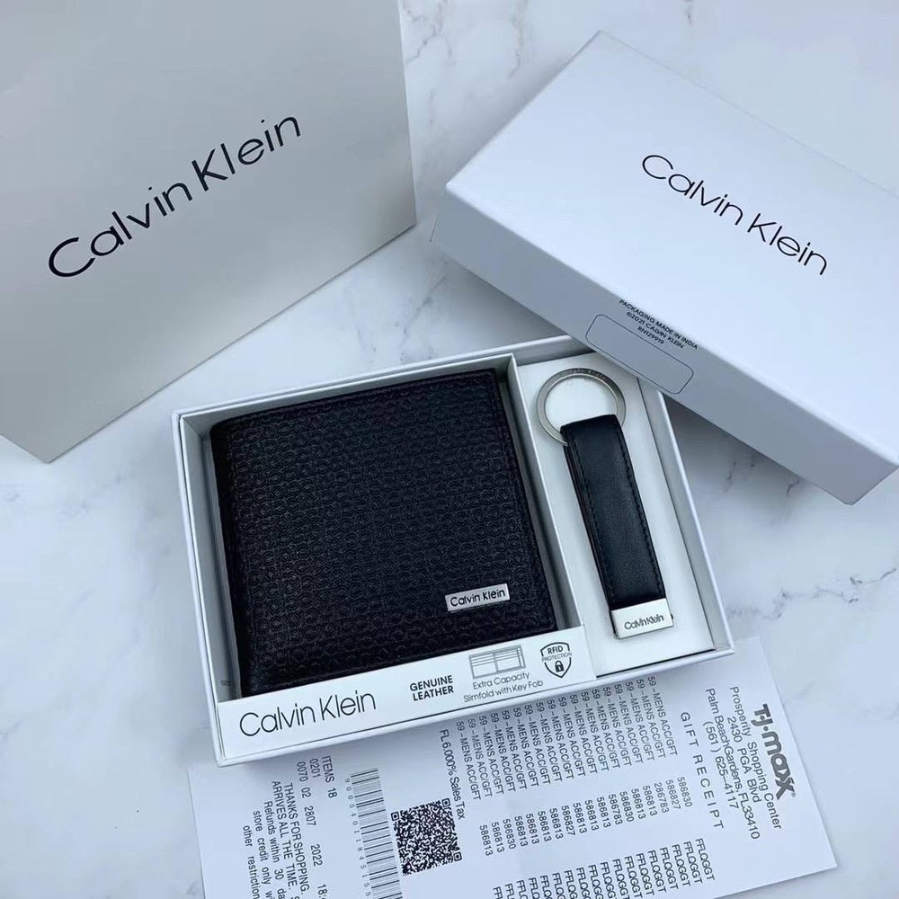 CK Wallet & Keychain Set For Men