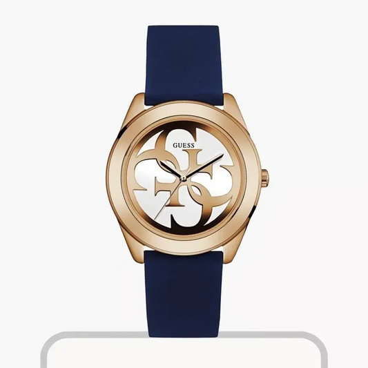 Guess G-Twist Women’s Analog Watch – White Dial & Blue Rubber Strap (Model W0911L6)