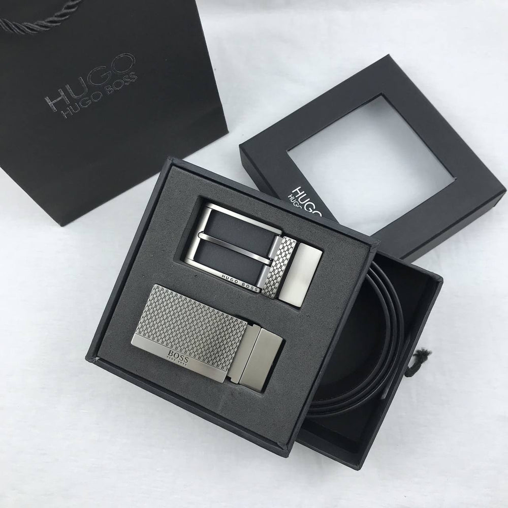Hugo Boss Men’s Leather Belt Set