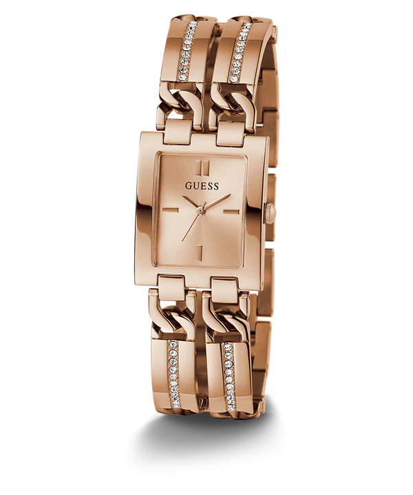 GUESS Women’s Watch – Rose Gold Tone Rectangle Design | Elegant & Sustainable Style