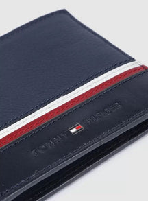 TH Navy Leather Wallet For Men