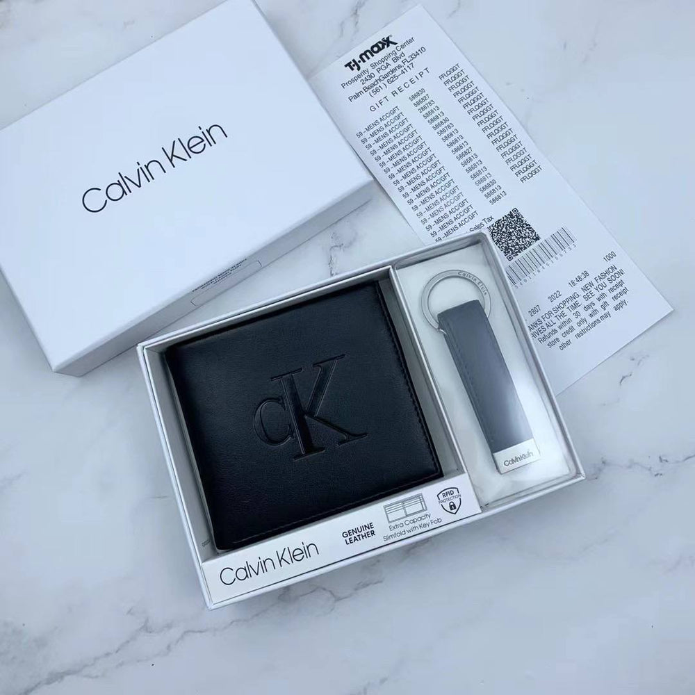 CK Wallet & Keychain Set For Men