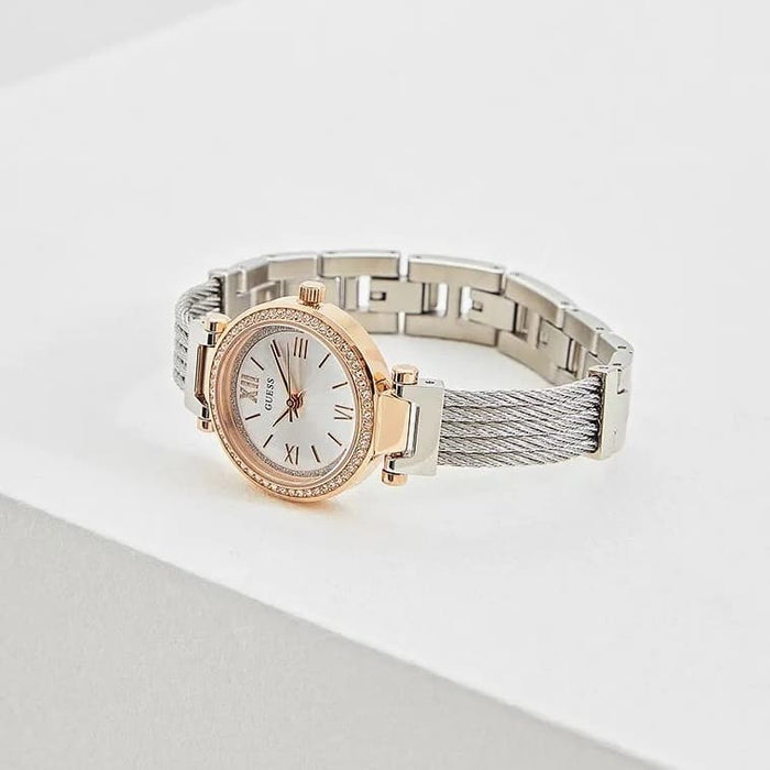 Guess Women’s Watch – Model W1009L4 | Elegant Silver Mini Soho Design