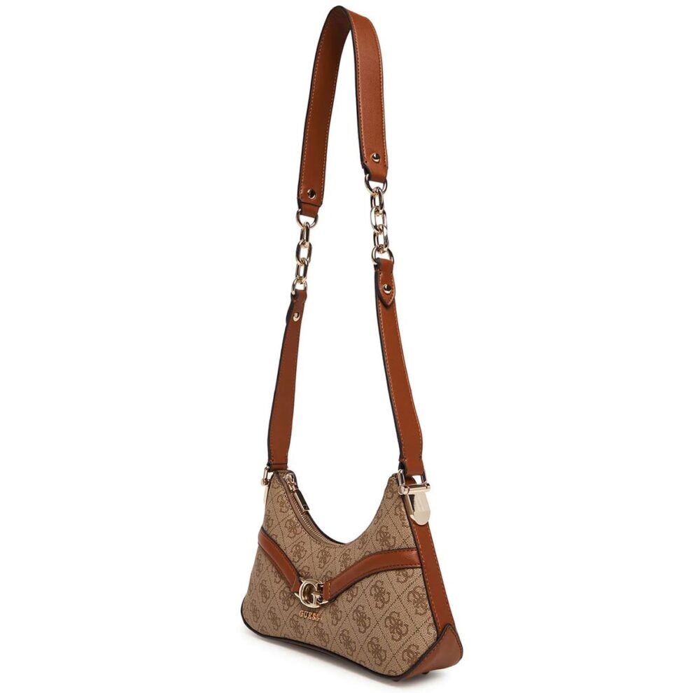 حقيبة كروسبودي نسائية من Guess بشعار جيس لاتيه ، لون بني فاتح ، رقم الموديل Hwsg7993730 Ltl