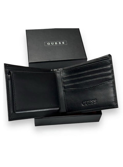GUESS Men's Classic Leather Bifold Wallet with Coin Pocket