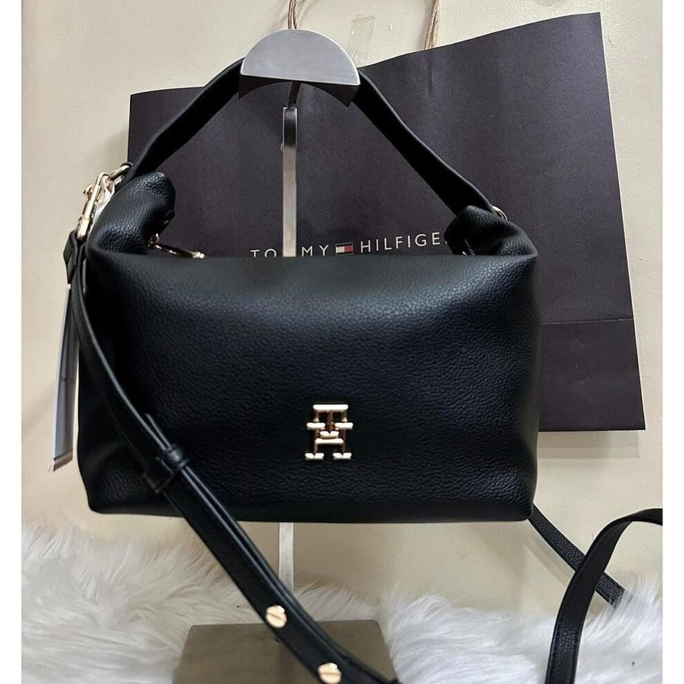 حقيبة كتف نسائية سوداء من تومي هيلفيغر Aw0Aw14499