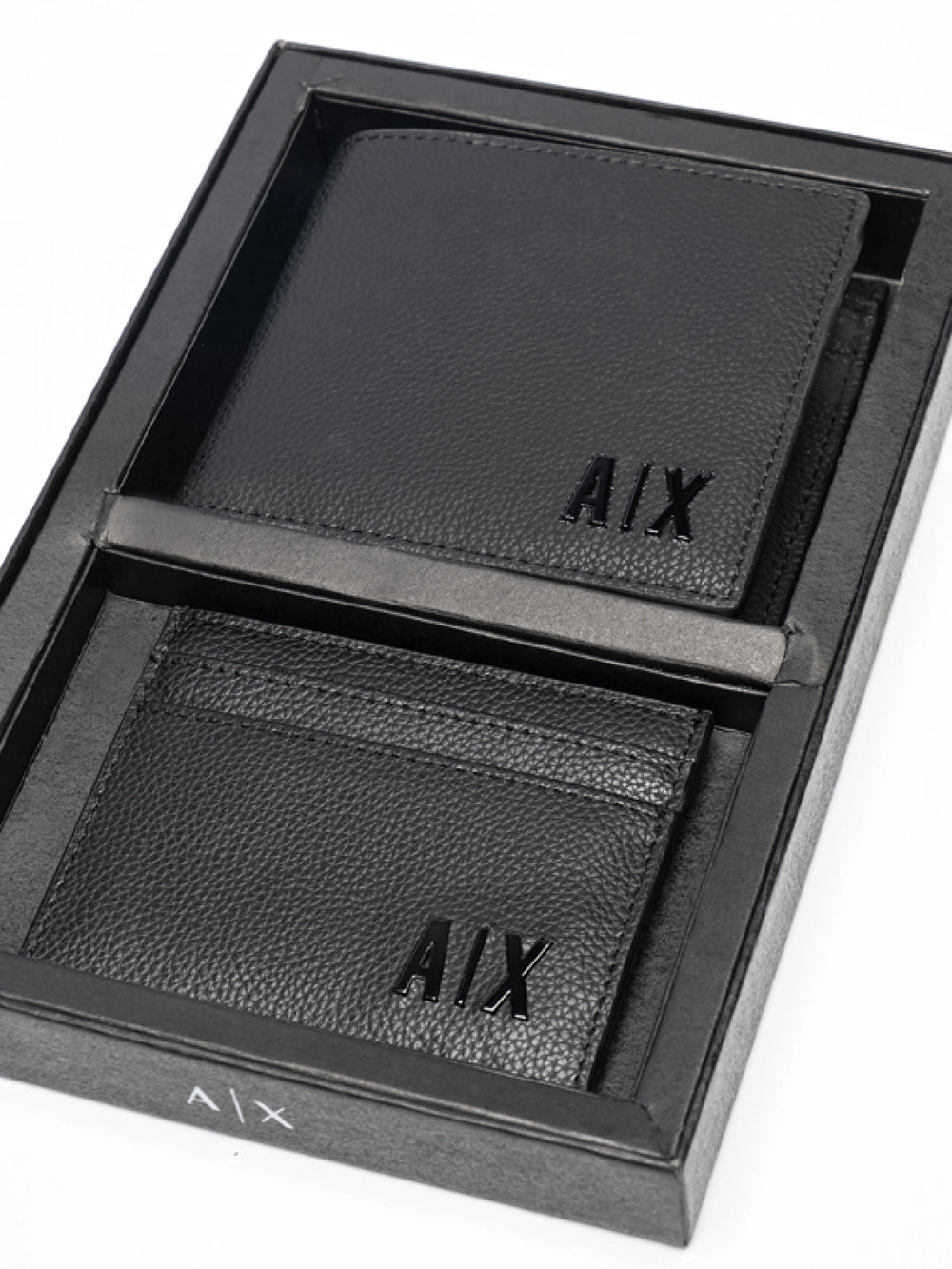 A|X Men's Set: Leather Wallet & Matching Card Holder
