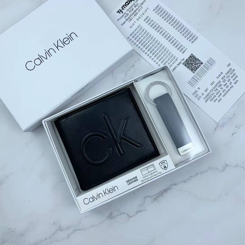 CK Wallet & Keychain Set For Men