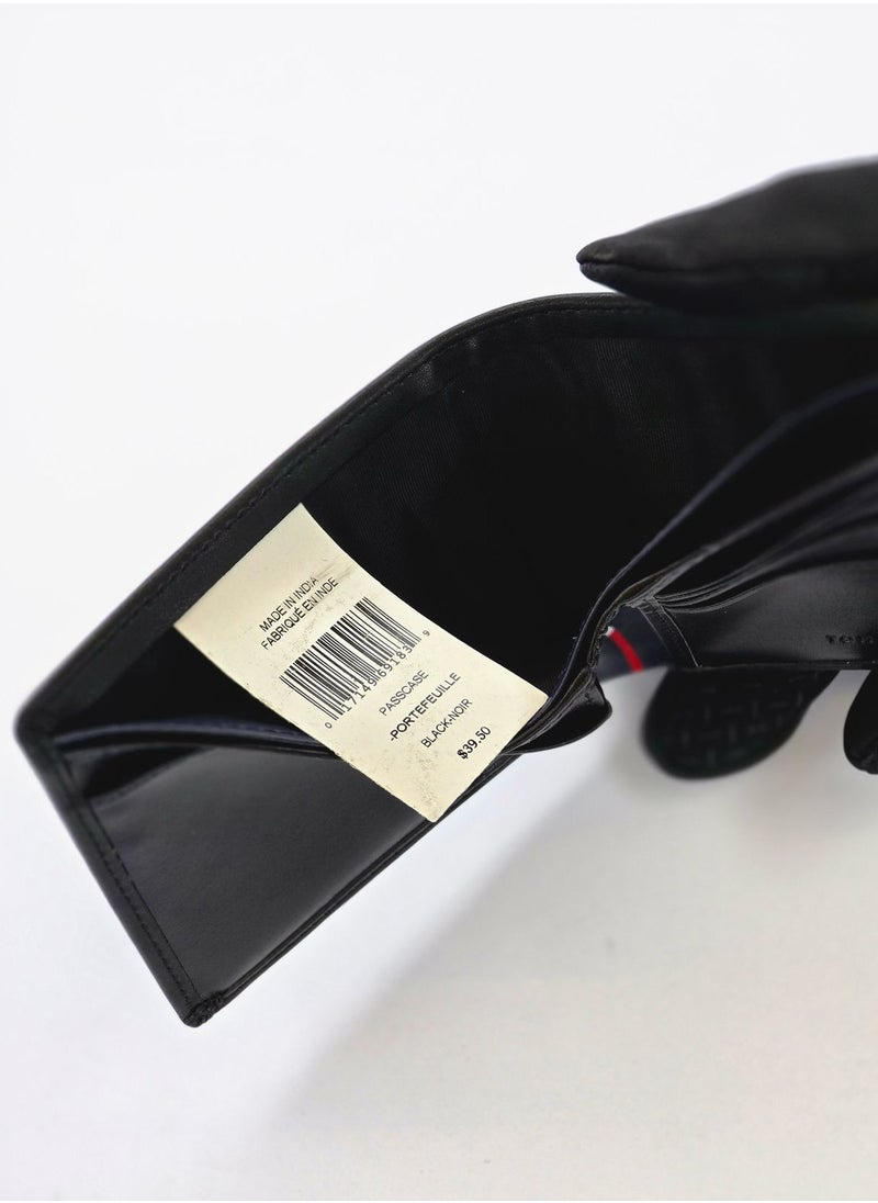 TH Black Leather Wallet