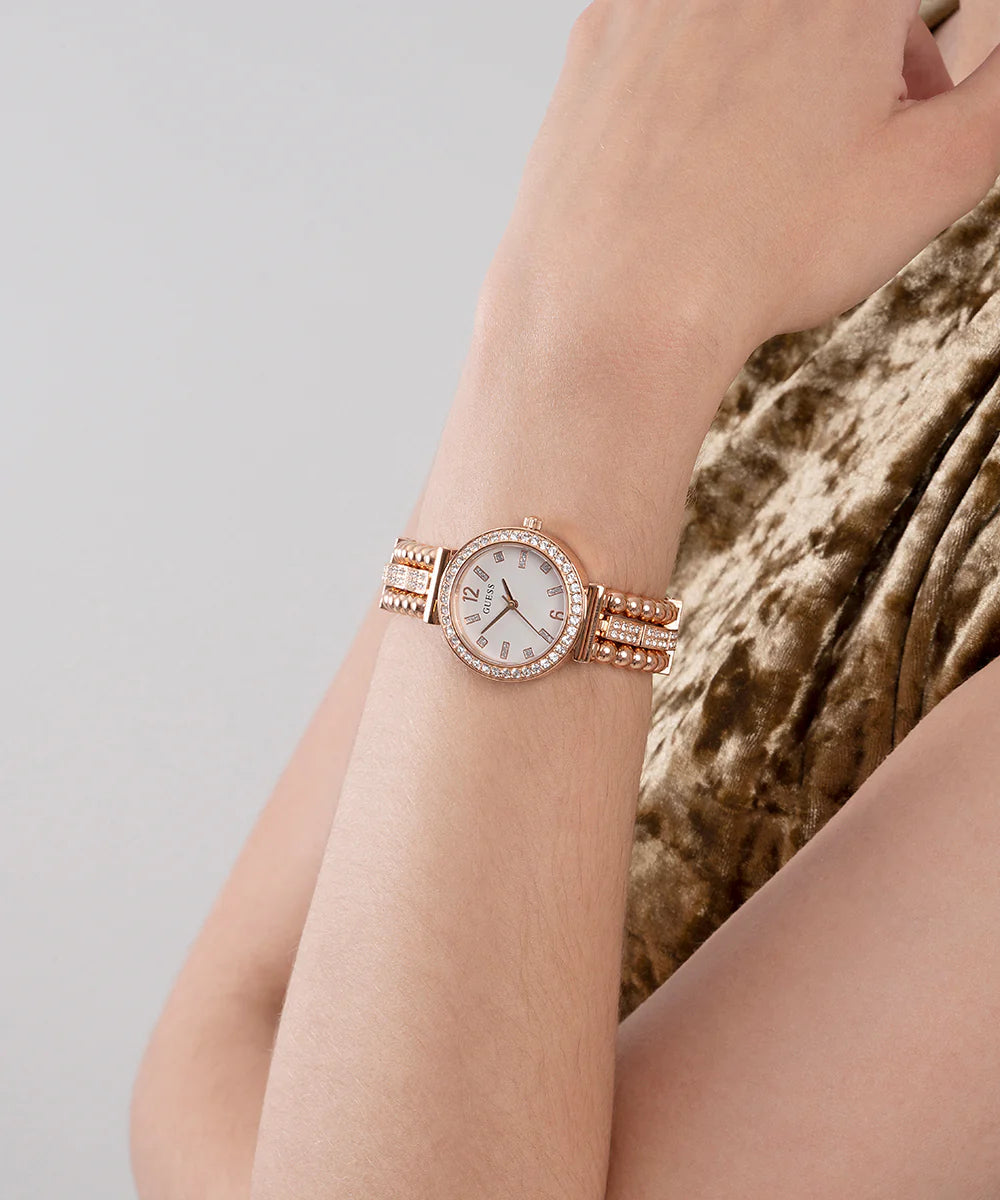 GUESS GW0401L3 Women’s Rose Gold Stainless Steel Analog Watch – Elegant 30mm Quartz Timepiece