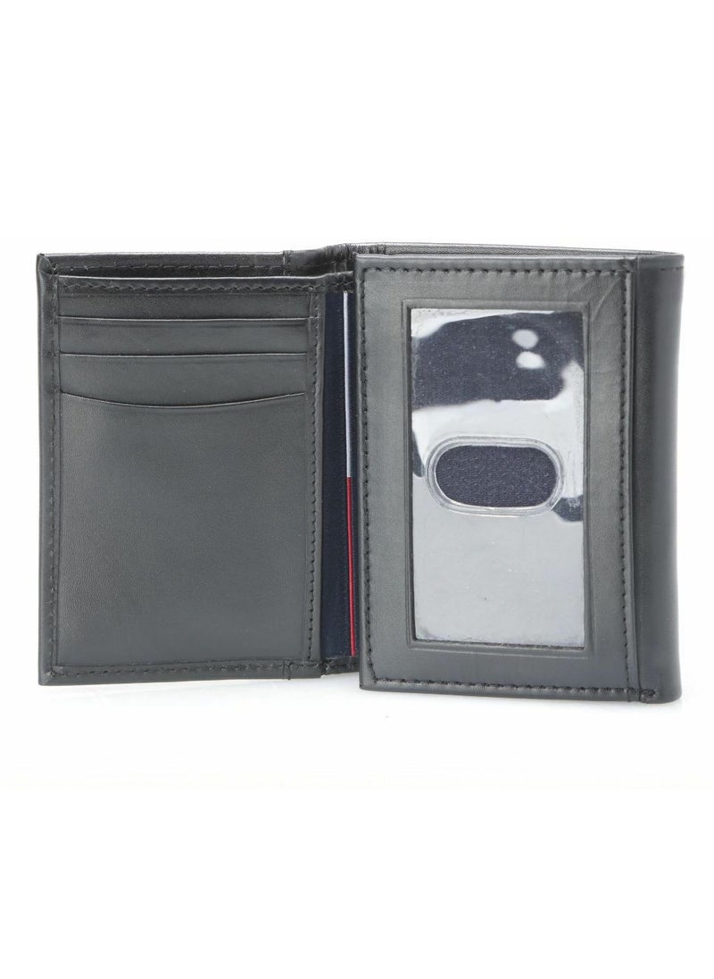 TH Black Leather Wallet-Keychain Set For Men