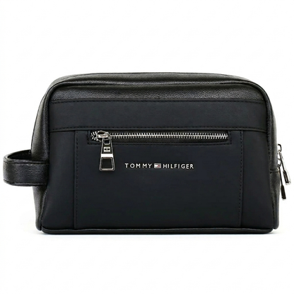 Tommy Hilfiger Black Leather Handbag For Men