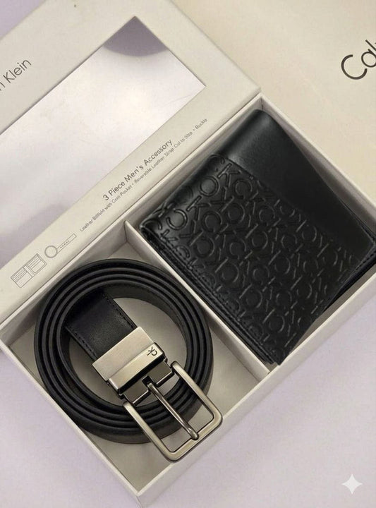 Calvin Klein Men’s Belt & Wallet Gift Set - Matte Black