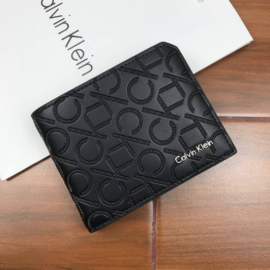 Calvin Klein  All-Over Monogram Black Leather Wallet
