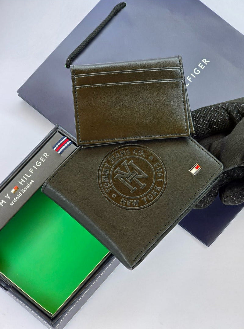 TH Black Leather Wallet
