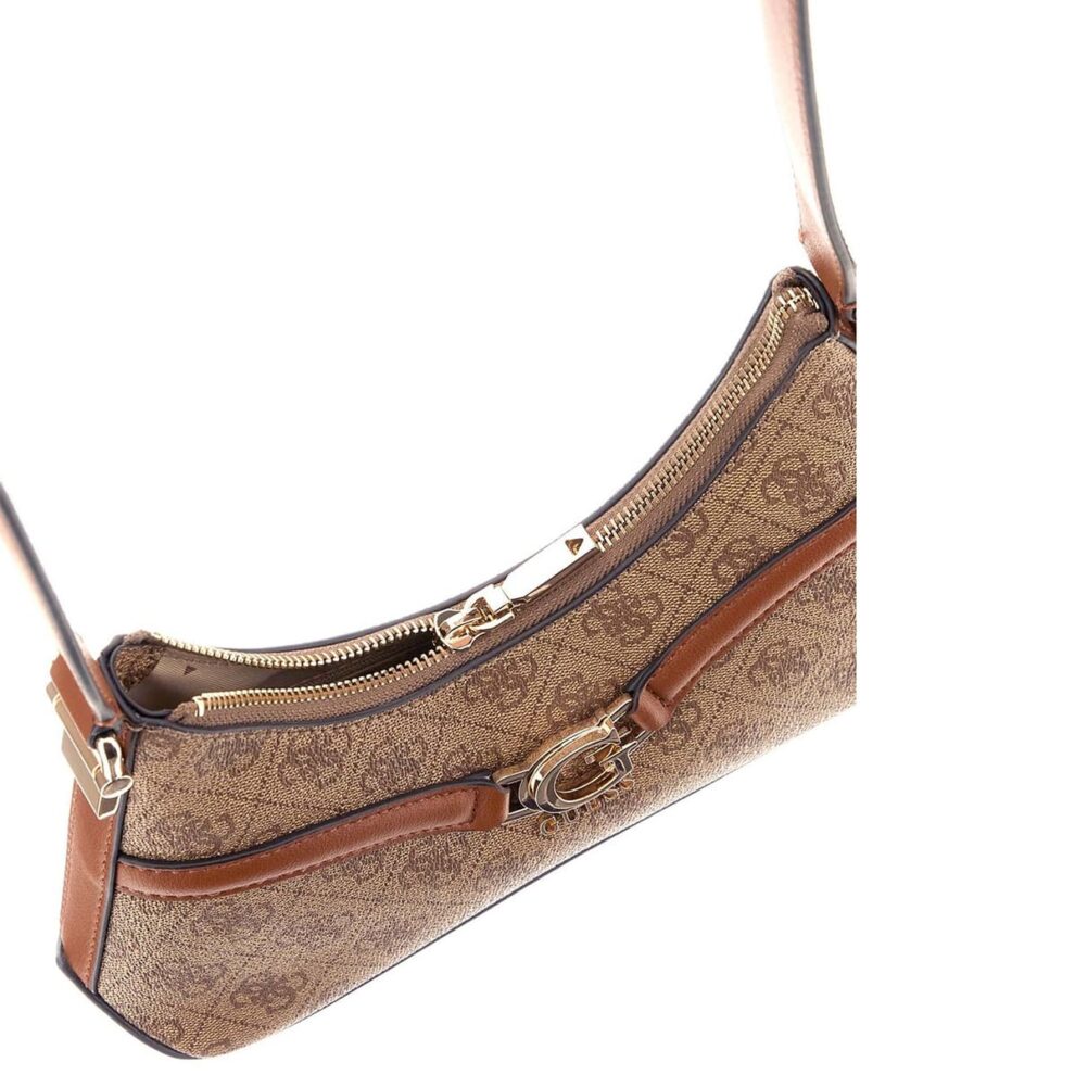 حقيبة كروسبودي نسائية من Guess بشعار جيس لاتيه ، لون بني فاتح ، رقم الموديل Hwsg7993730 Ltl