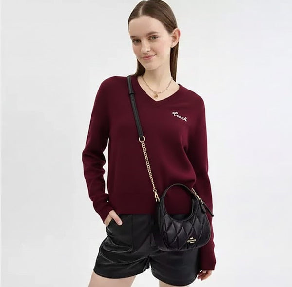 COACH Teri Shoulder Bag in Quilted Black Leather