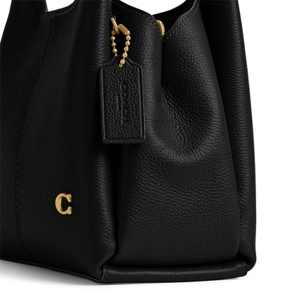 حقيبة كتف نسائية من كوتش ، لون أسود نحاسي ، موديل CM545 B4BK B4(original)
