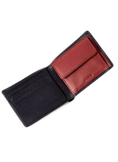 HUGO Men’s Embossed Logo Leather Wallet - Black