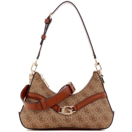 حقيبة كروسبودي نسائية من Guess بشعار جيس لاتيه ، لون بني فاتح ، رقم الموديل Hwsg7993730 Ltl