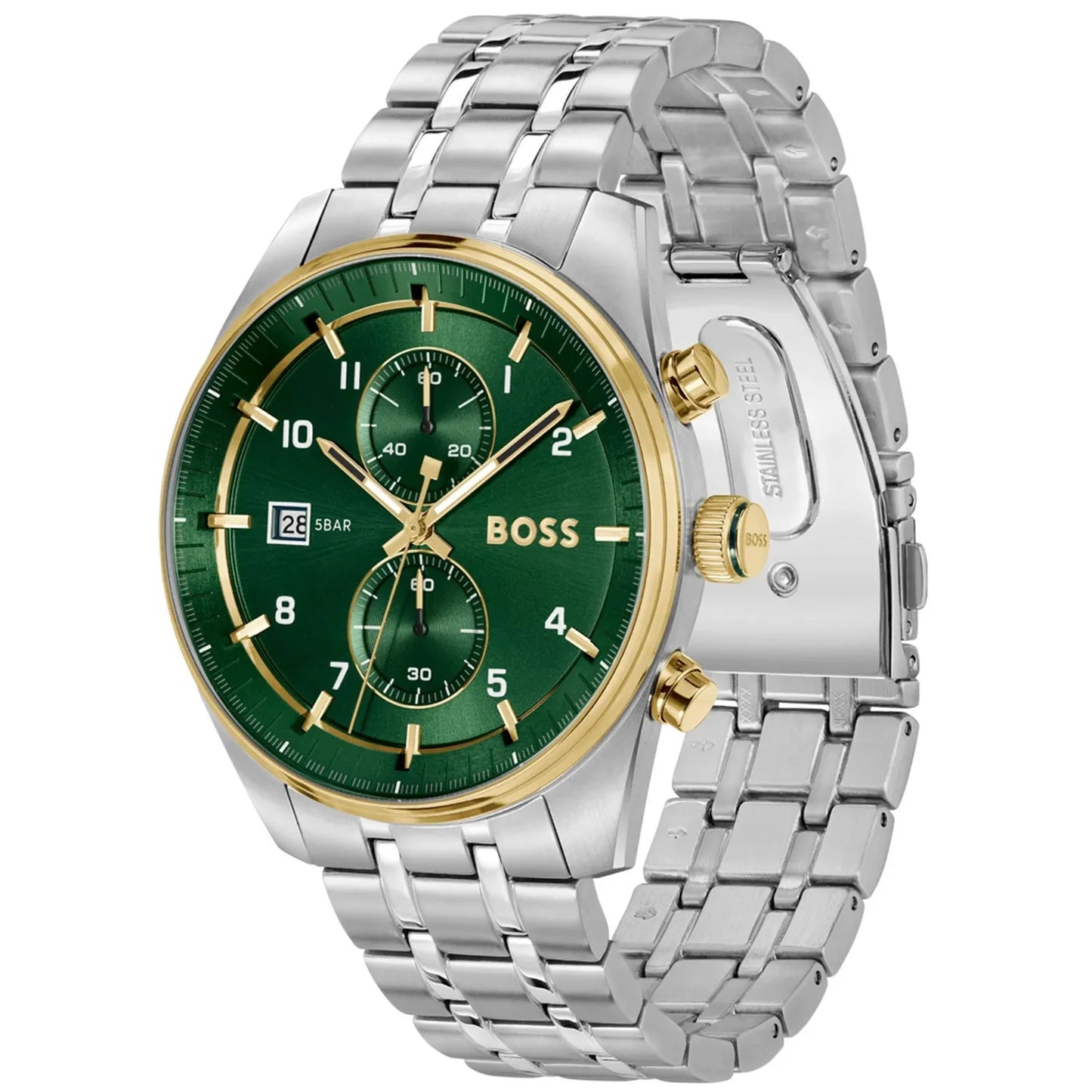 ساعة Hugo Boss للرجال - مينا خضراء - كود 1514195