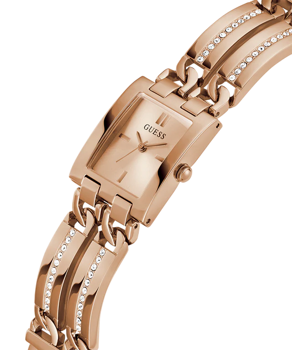 GUESS Women’s Watch – Rose Gold Tone Rectangle Design | Elegant & Sustainable Style