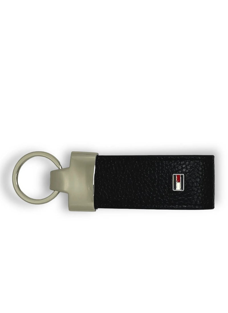 TH Black Leather Wallet-Keychain-Card Holder Set For Men