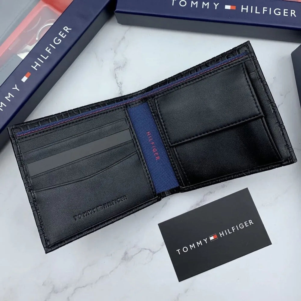 Tommy Hilfiger Men’s 3-Piece Set: Leather Wallet, Card Holder & Keychain
