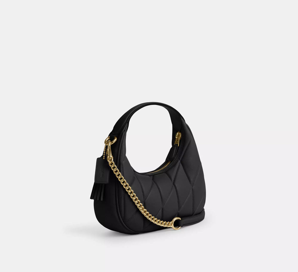 COACH Teri Shoulder Bag in Quilted Black Leather