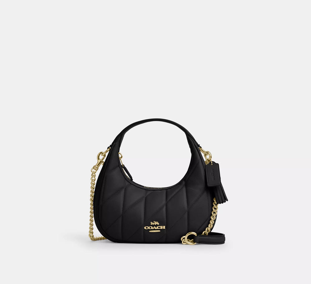 COACH Teri Shoulder Bag in Quilted Black Leather
