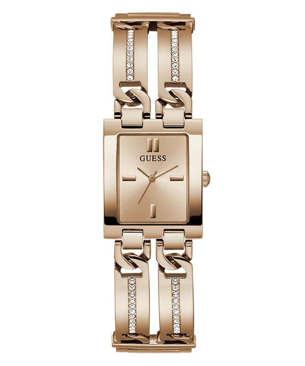 GUESS Women’s Watch – Rose Gold Tone Rectangle Design | Elegant & Sustainable Style