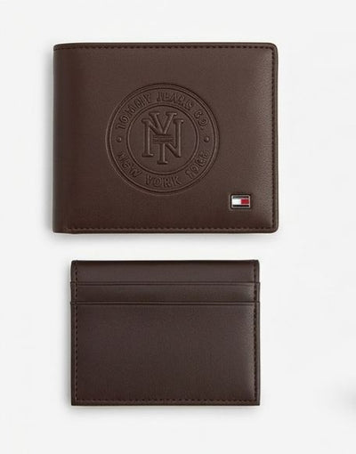 Tommy Hilfiger Men's Wallet & Card Holder Set - Dark Brown