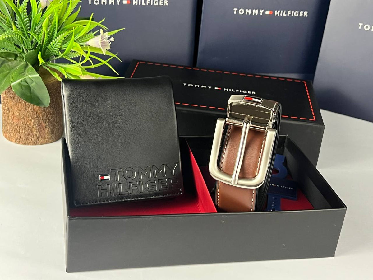 Tommy Hilfiger Men’s Leather Belt & Wallet Set