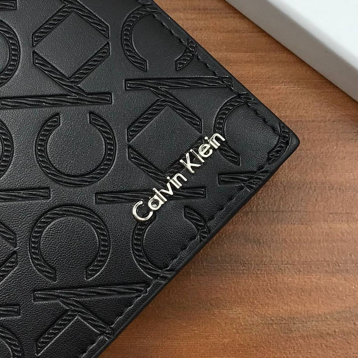 Calvin Klein  All-Over Monogram Black Leather Wallet