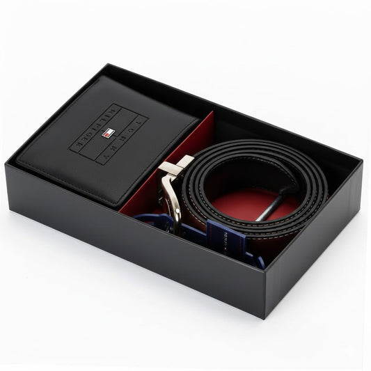 Tommy Hilfiger Men’s Leather Belt & Wallet Set